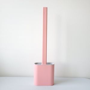 New Pink Silicone Toilet Brush and Holder Set